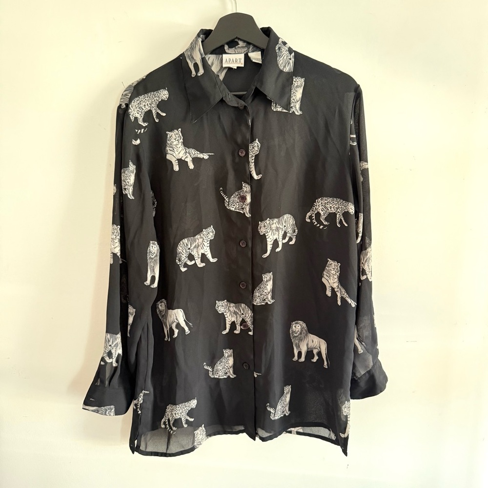 Impressions Black and White Animal Print Men's Shirt